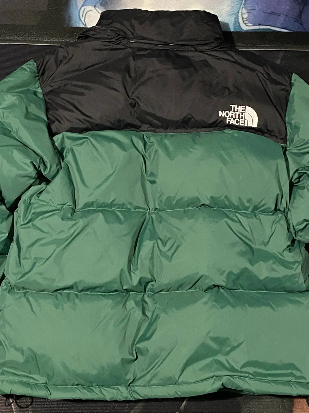 The North Face Green and Black Nuptse-Style Puffer Jacket